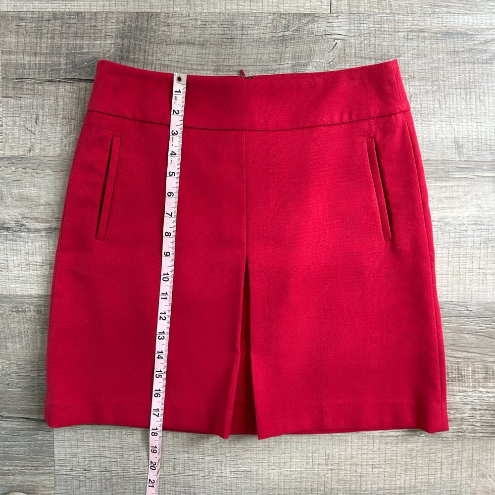Ann Taylor Red Front Kick Pleat Skirt with POCKETS (size 4) - Picture 8 of 9